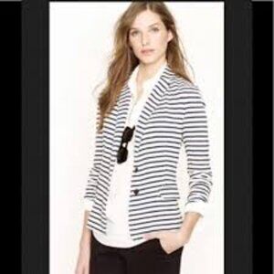 LIKE NEW J. Crew Black and White Striped Blazer size M